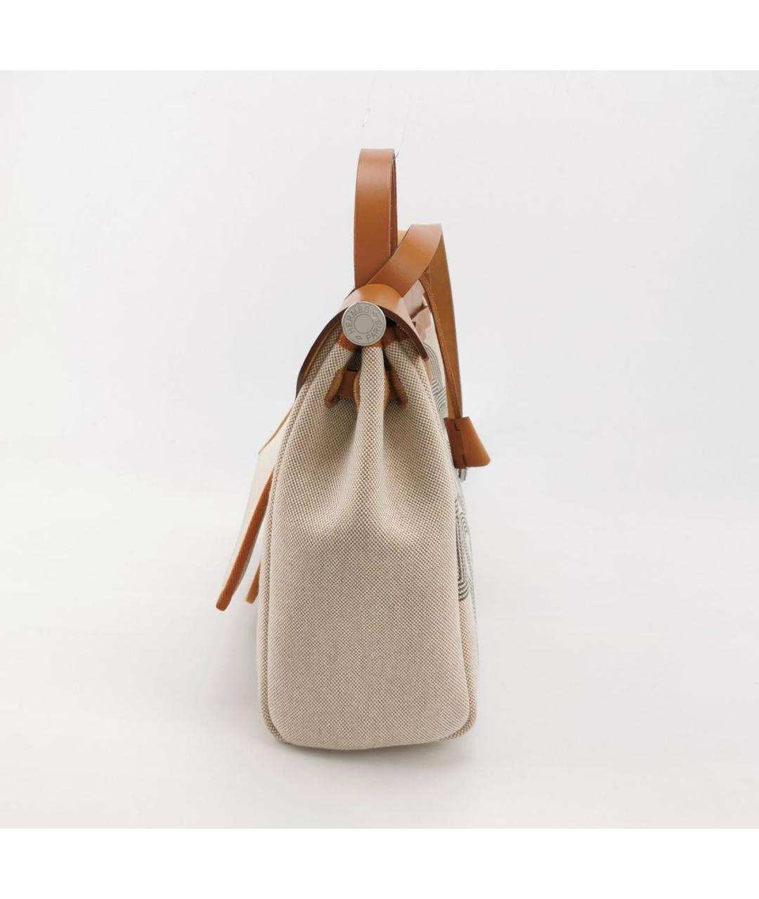 HERMES Бежевая сумка с короткими ручками, фото 3