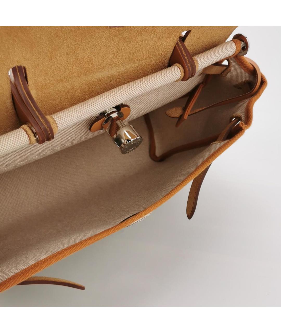 HERMES Бежевая сумка с короткими ручками, фото 5