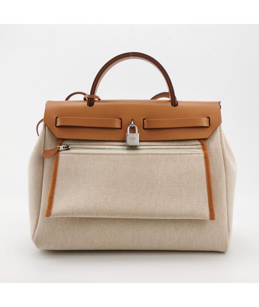 HERMES Бежевая сумка с короткими ручками, фото 4
