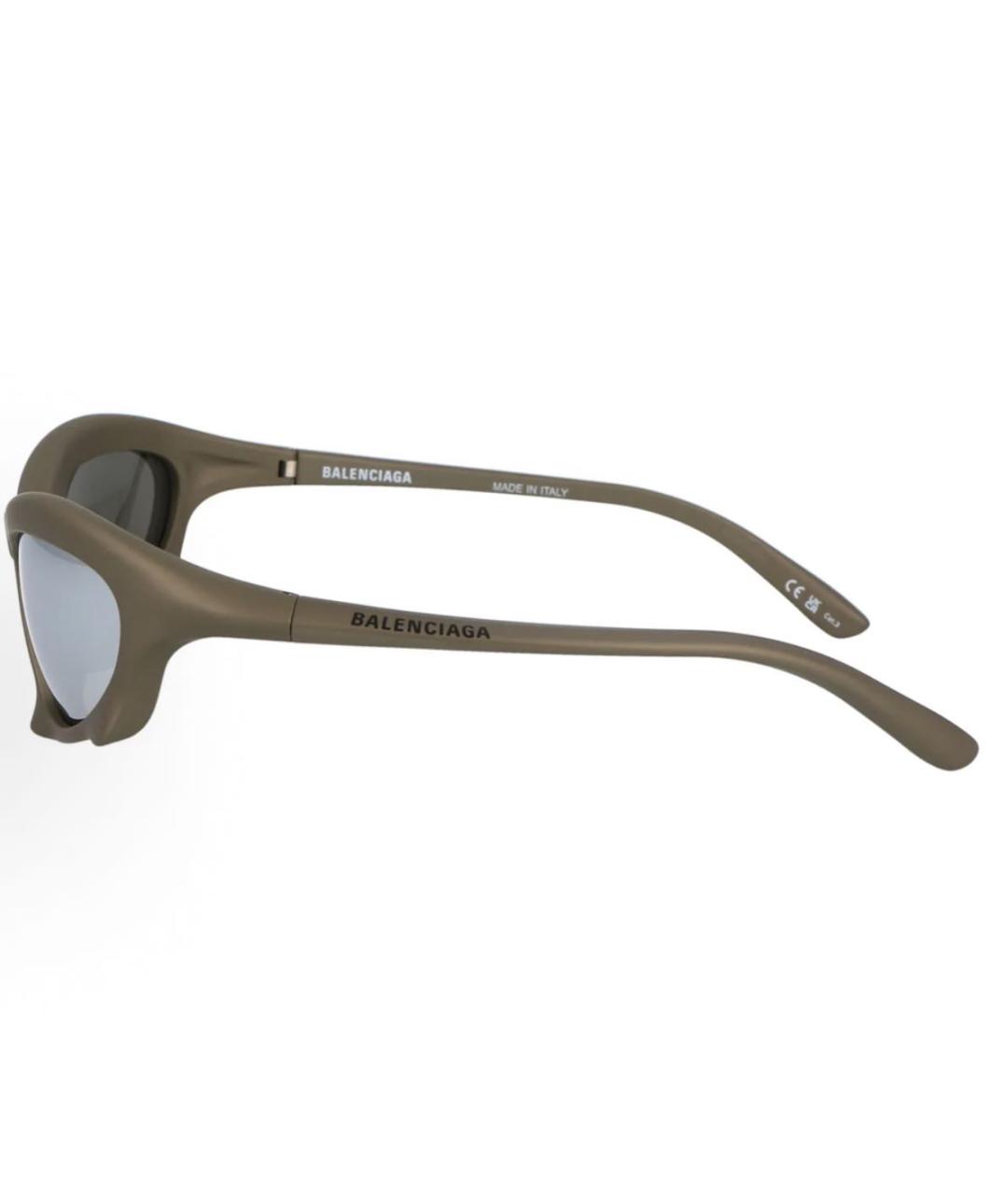 BALENCIAGA Хаки пластиковые солнцезащитные очки, фото 3