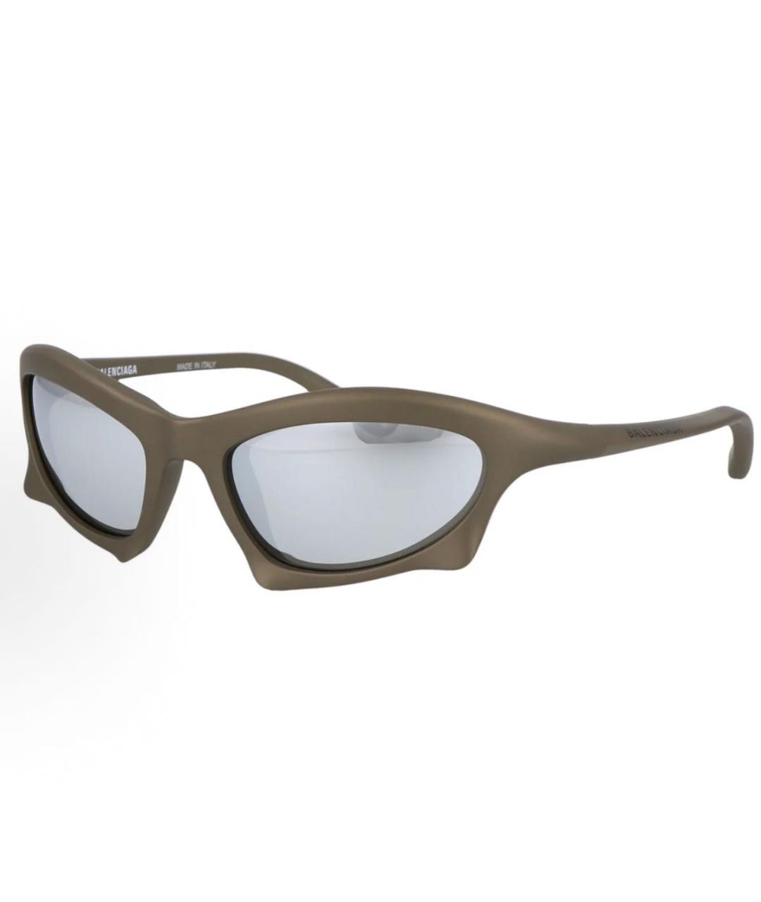 BALENCIAGA Хаки пластиковые солнцезащитные очки, фото 5
