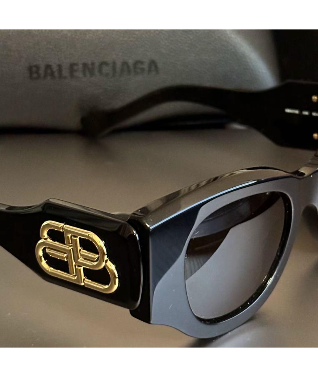BALENCIAGA Черные пластиковые солнцезащитные очки, фото 4