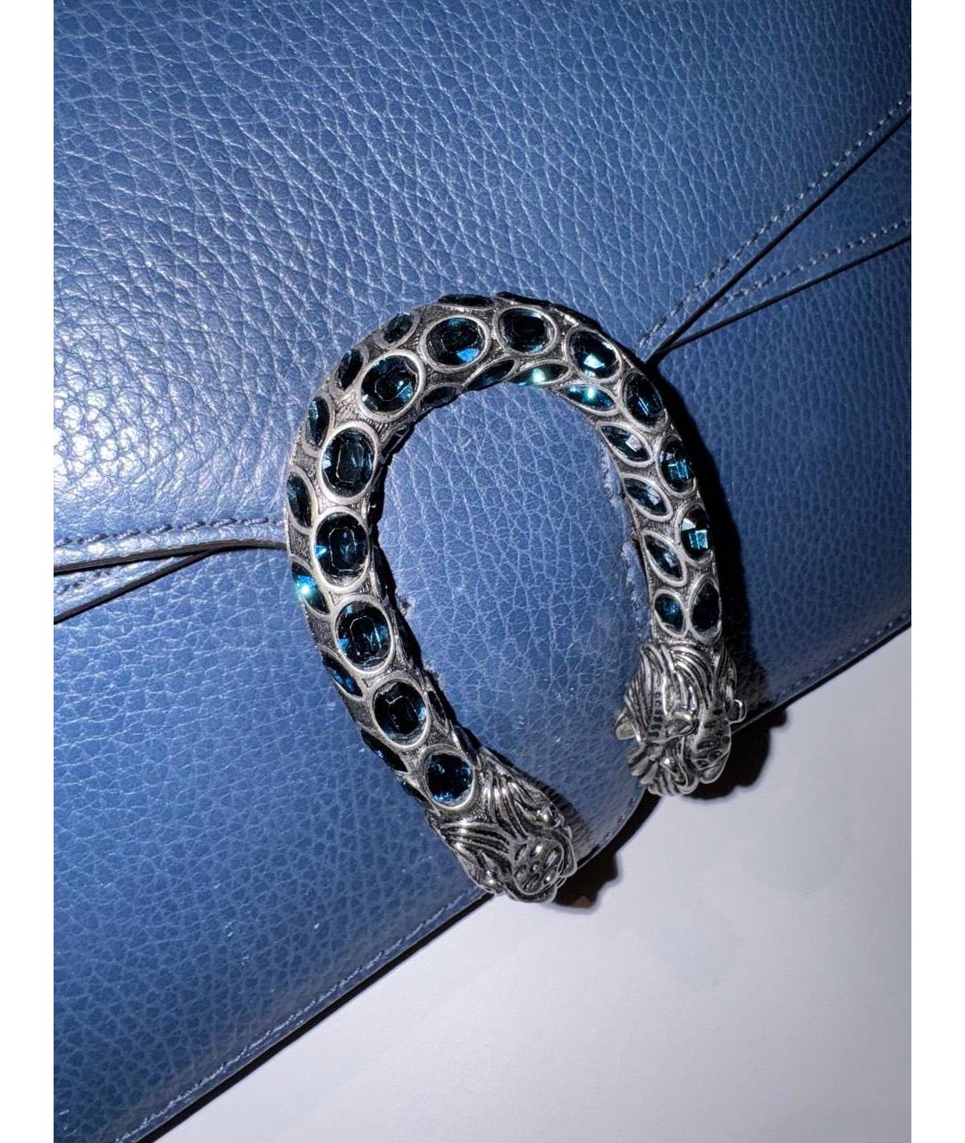 GUCCI Темно-синяя кожаная сумка через плечо, фото 5