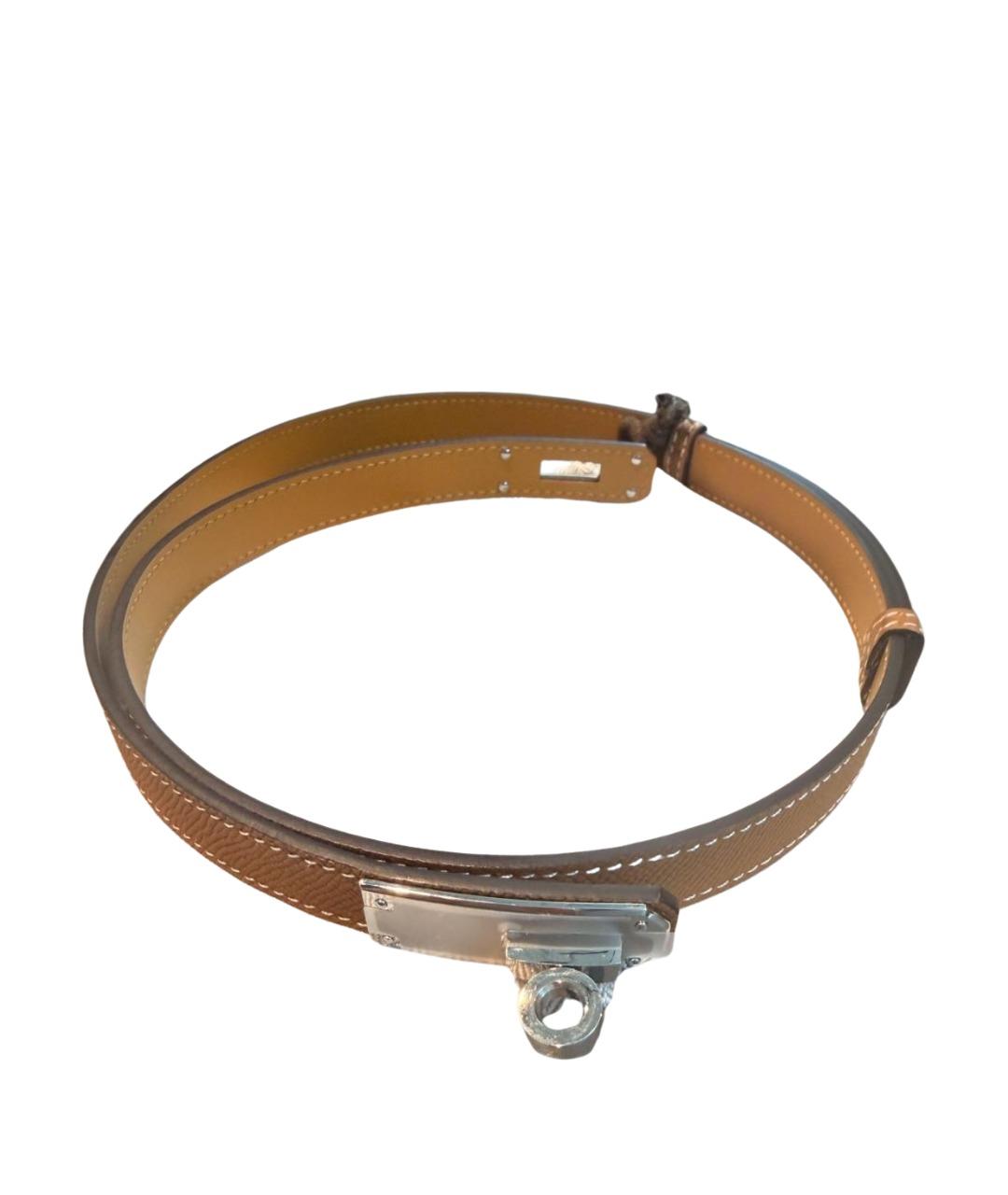 HERMES Коричневый кожаный ремень, фото 1