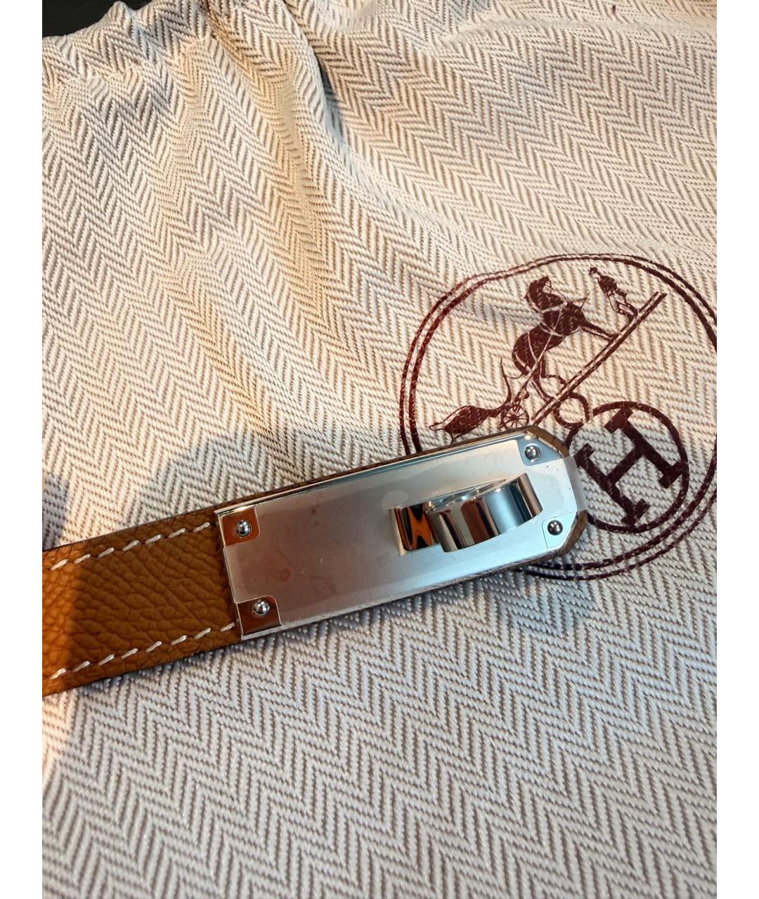 HERMES Коричневый кожаный ремень, фото 4