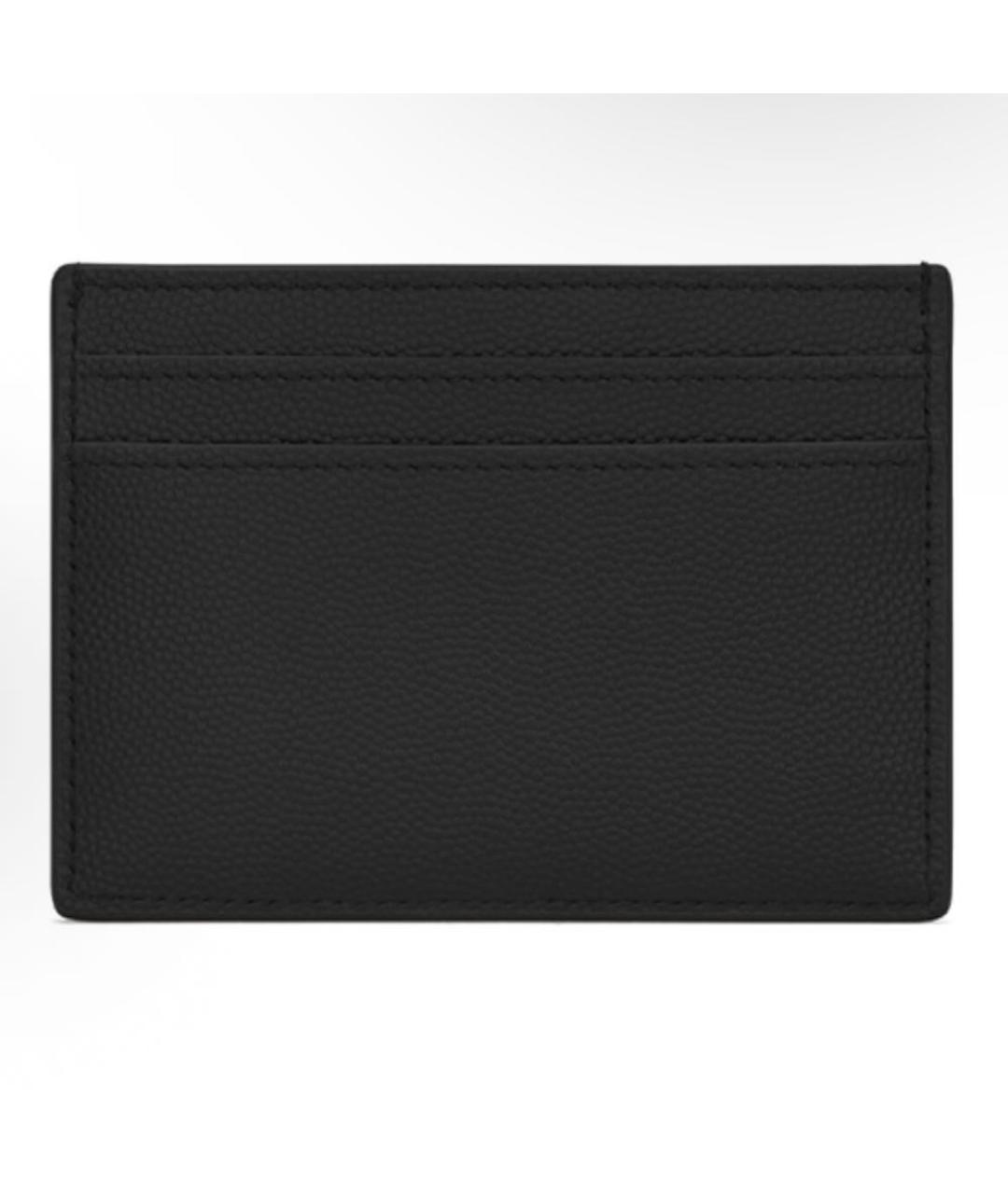 SAINT LAURENT Черный кожаный кардхолдер, фото 2