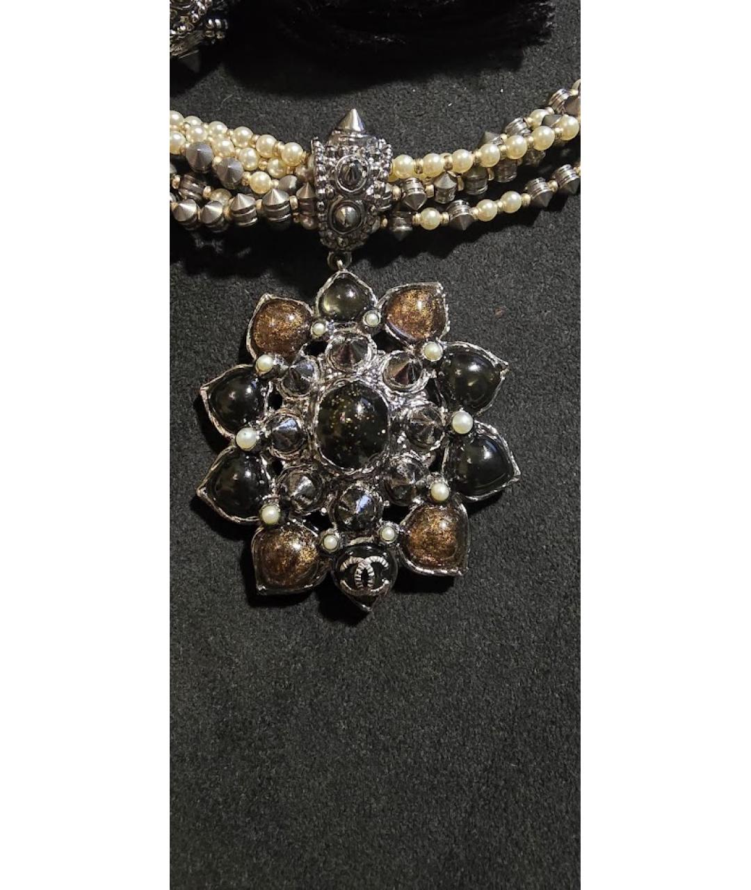 CHANEL Серебряное металлическое колье, фото 4