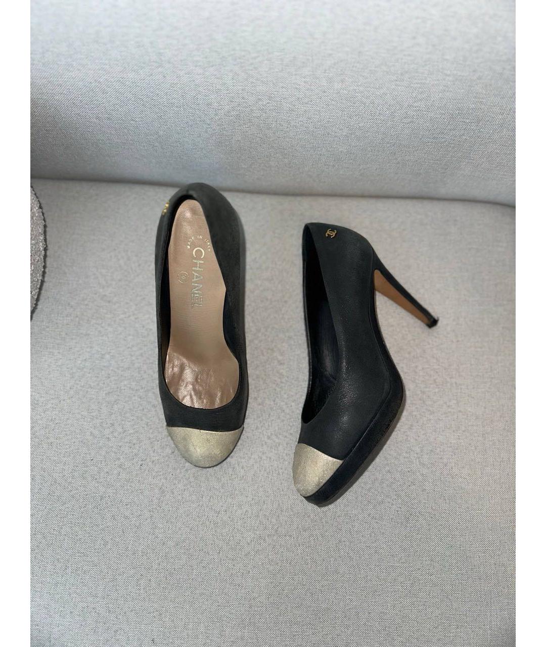 CHANEL Черные кожаные туфли, фото 7