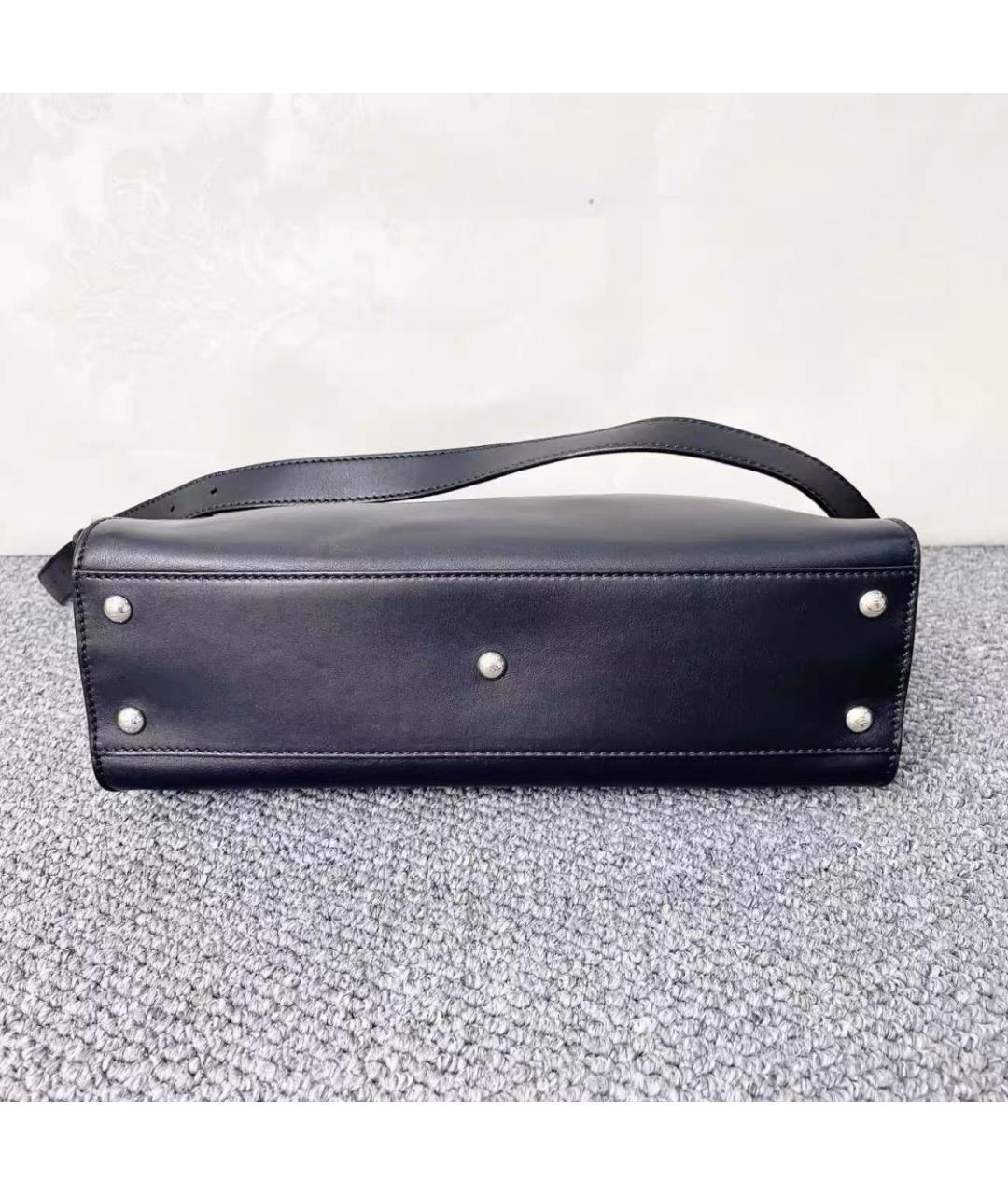 FENDI Черная кожаная сумка тоут, фото 5