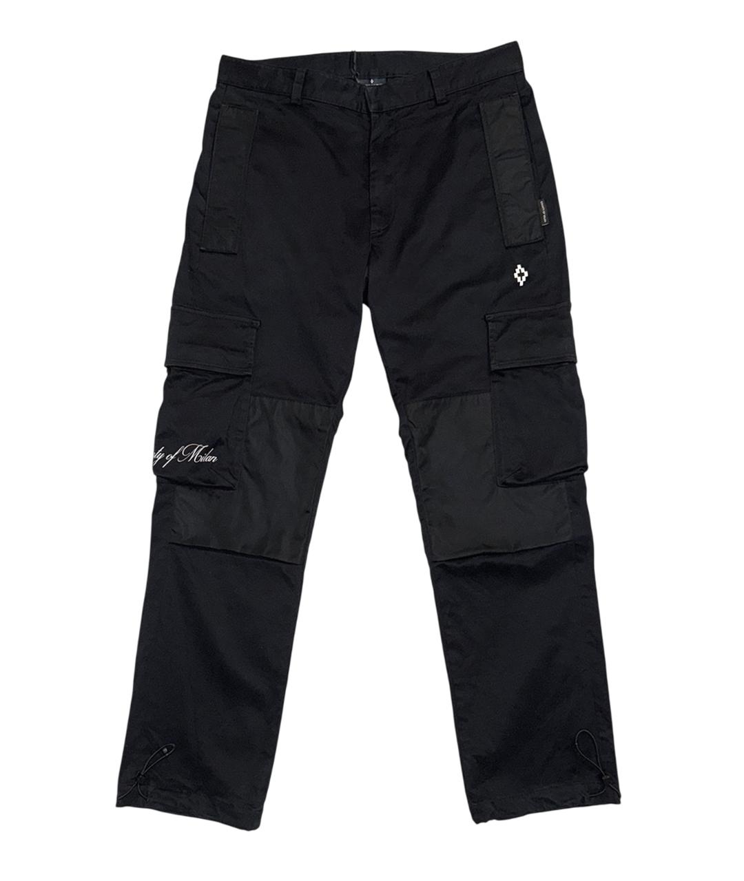 MARCELO BURLON Черные хлопковые повседневные брюки, фото 1