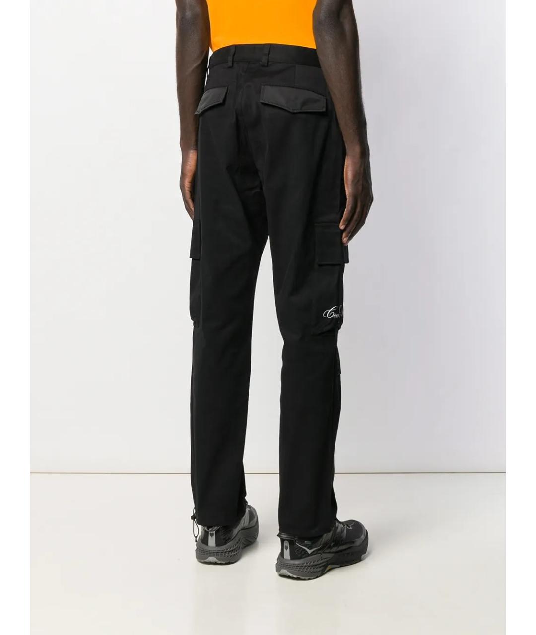 MARCELO BURLON Черные хлопковые повседневные брюки, фото 7