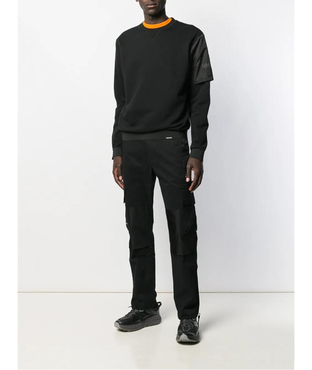 MARCELO BURLON Черные хлопковые повседневные брюки, фото 9