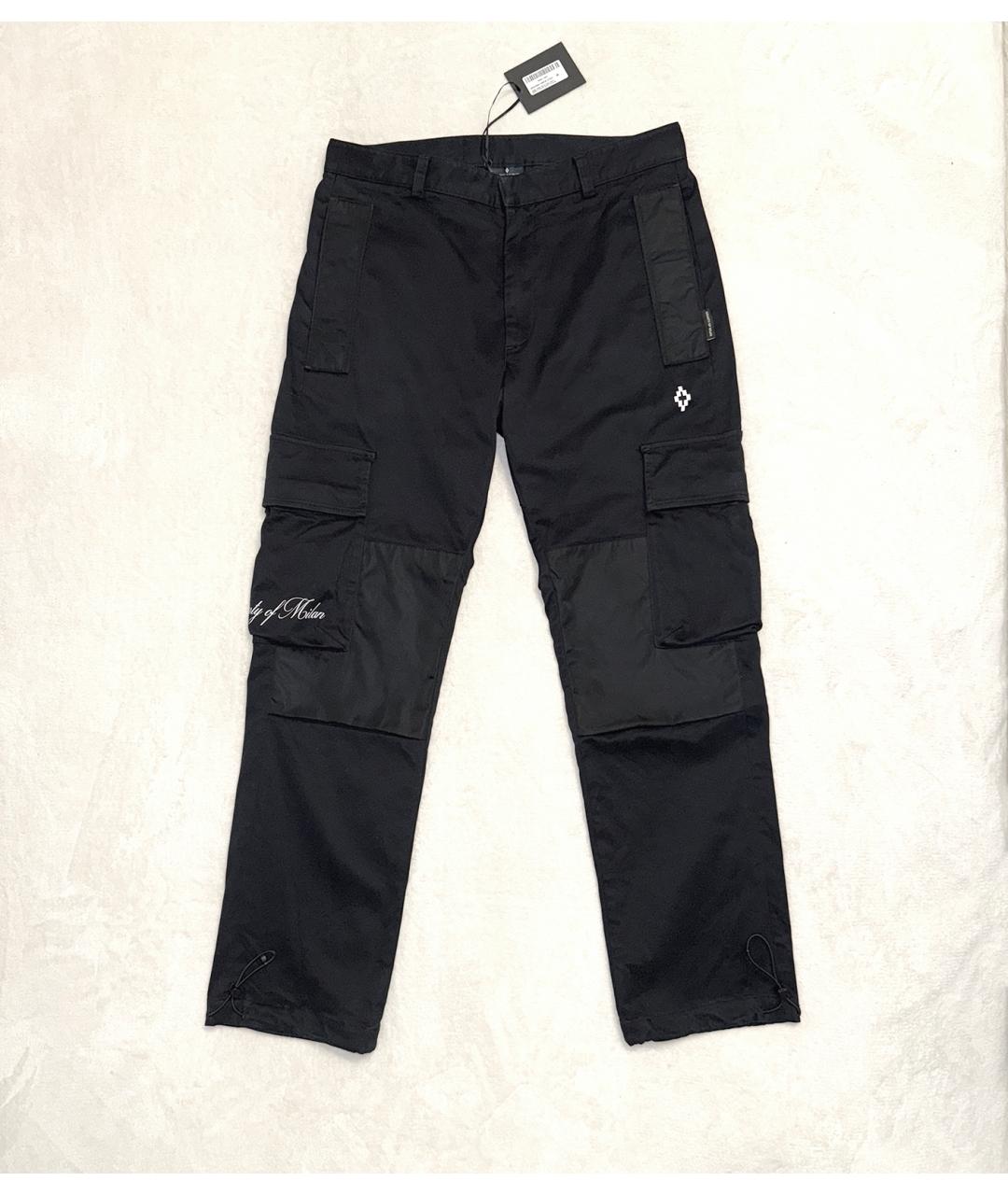 MARCELO BURLON Черные хлопковые повседневные брюки, фото 2