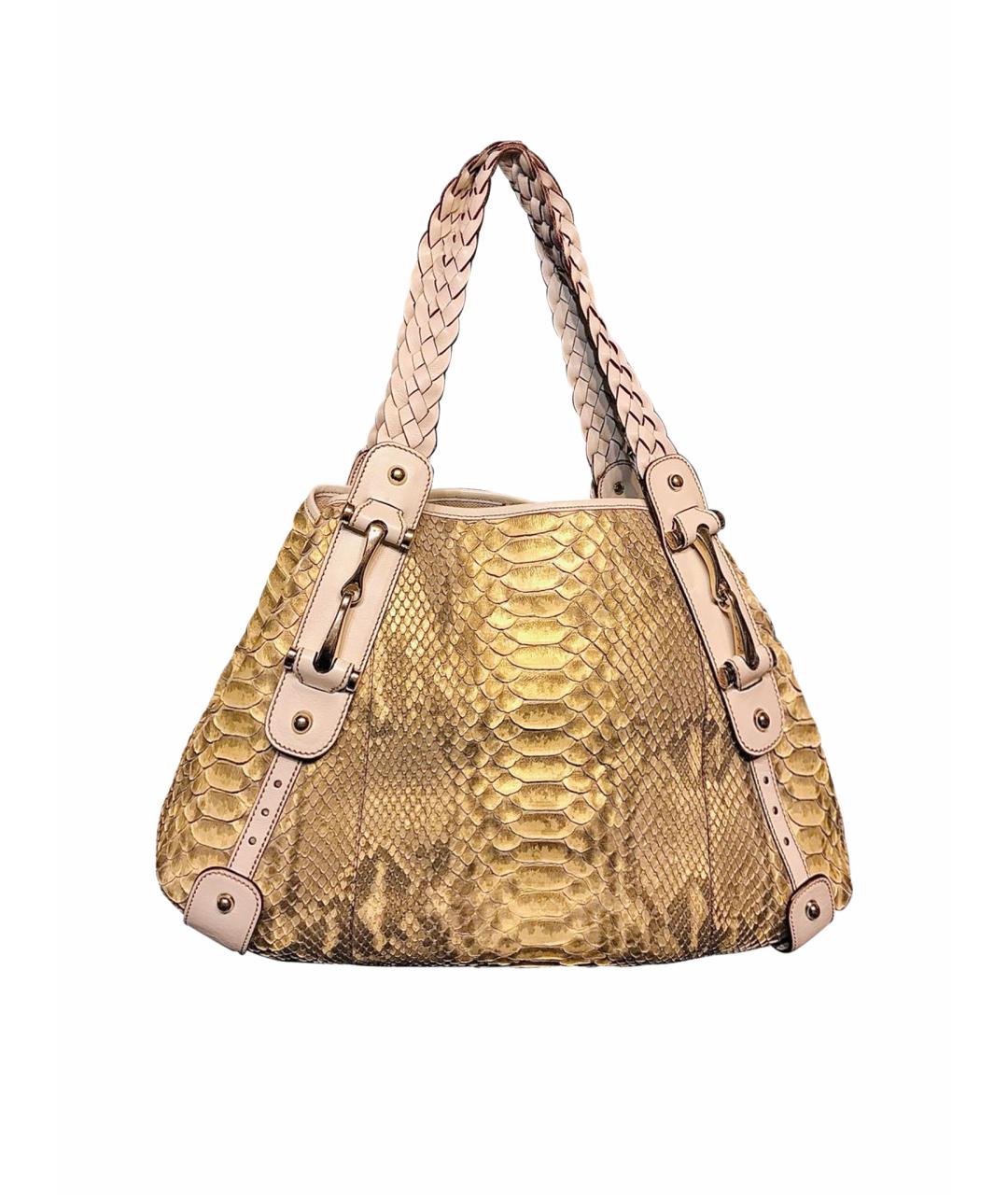GUCCI Золотая сумка тоут из экзотической кожи, фото 1
