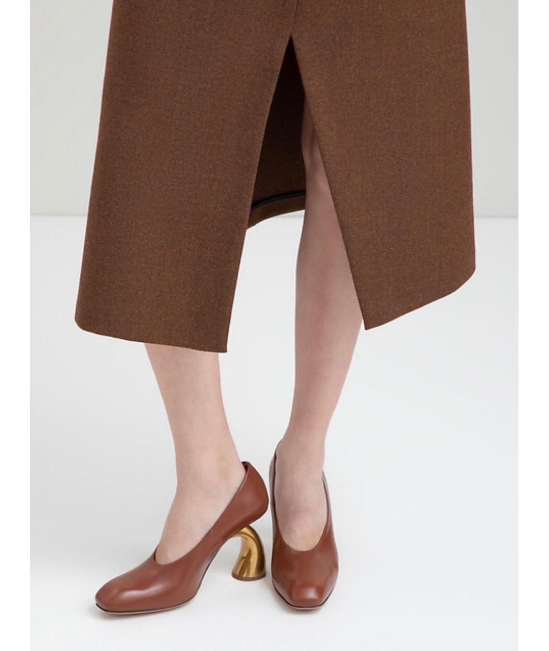 DRIES VAN NOTEN Коричневые кожаные туфли, фото 2