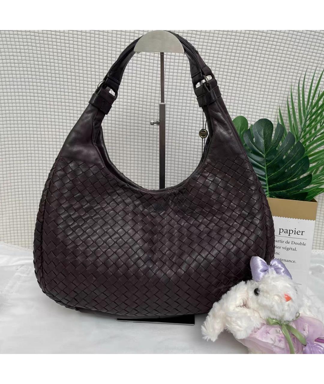 BOTTEGA VENETA Коричневая кожаная сумка с короткими ручками, фото 6