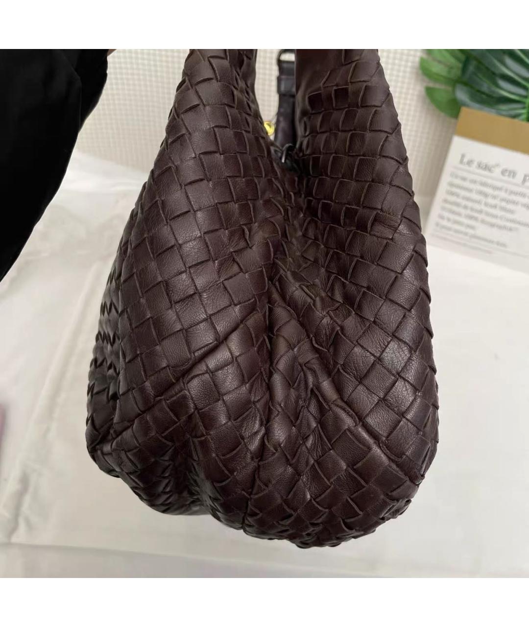 BOTTEGA VENETA Коричневая кожаная сумка с короткими ручками, фото 4