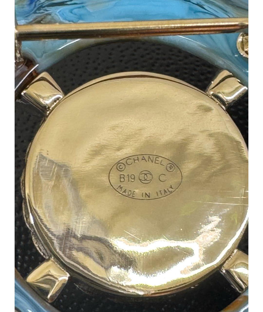 CHANEL Голубая металлическая булавка / брошь, фото 5