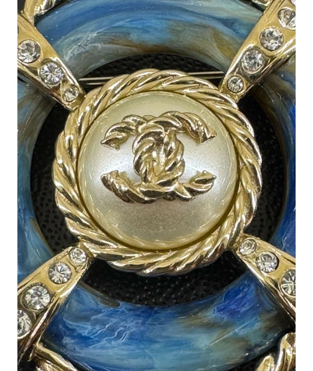CHANEL Голубая металлическая булавка / брошь, фото 2