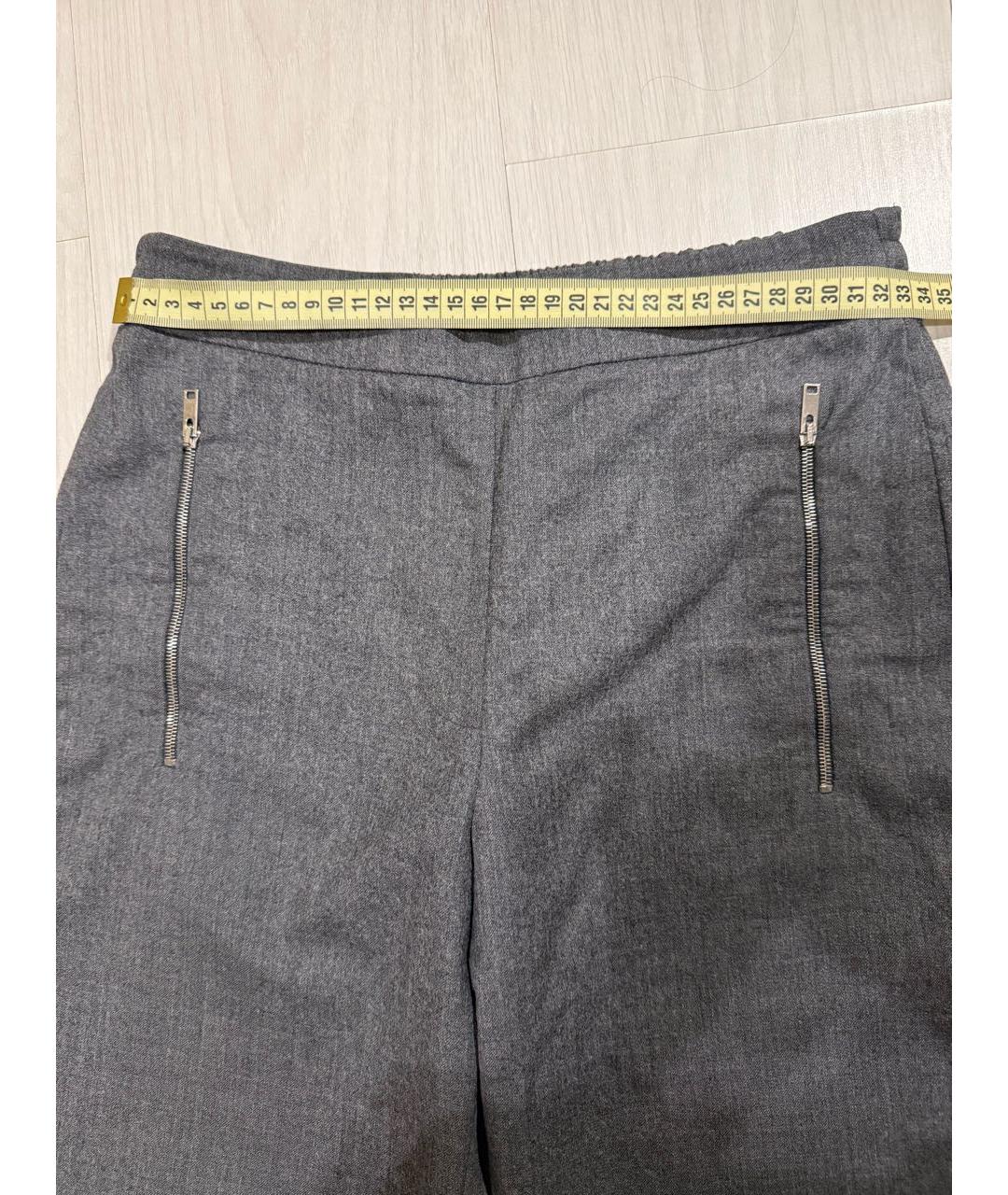 STELLA MCCARTNEY Антрацитовые шерстяные прямые брюки, фото 6