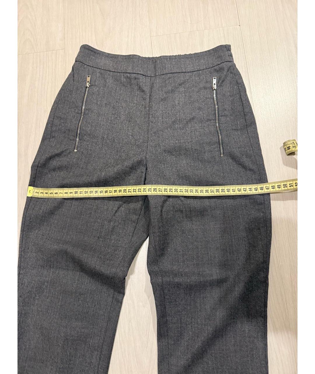 STELLA MCCARTNEY Антрацитовые шерстяные прямые брюки, фото 3