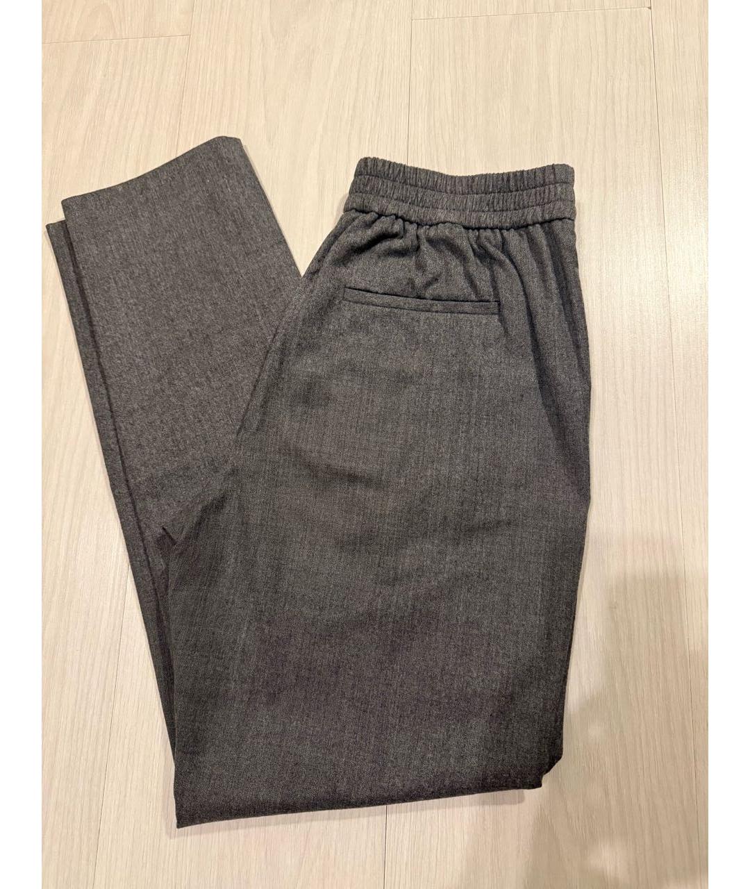 STELLA MCCARTNEY Антрацитовые шерстяные прямые брюки, фото 5