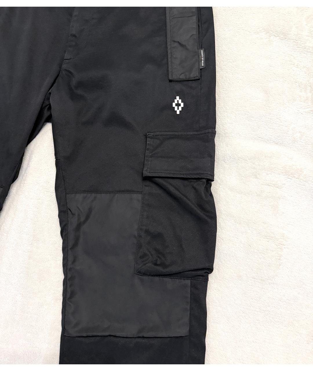 MARCELO BURLON Черные хлопковые брюки широкие, фото 7