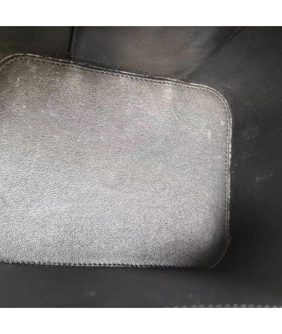 CHANEL Черная кожаная сумка с короткими ручками, фото 7