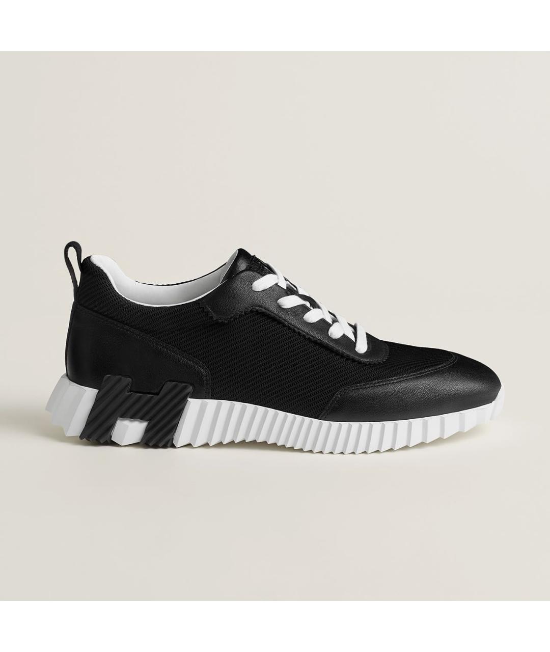 HERMES Черные текстильные низкие кроссовки / кеды, фото 9