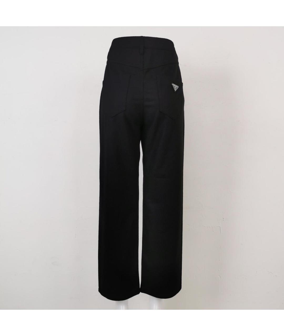 PRADA Черные шерстяные прямые брюки, фото 2