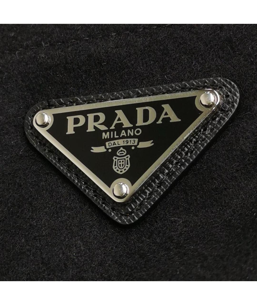 PRADA Черные шерстяные прямые брюки, фото 3