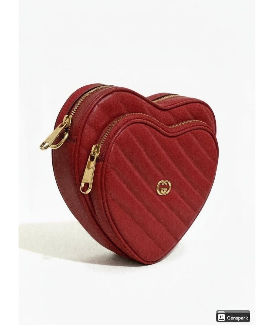 GUCCI Красная кожаная сумка через плечо, фото 2