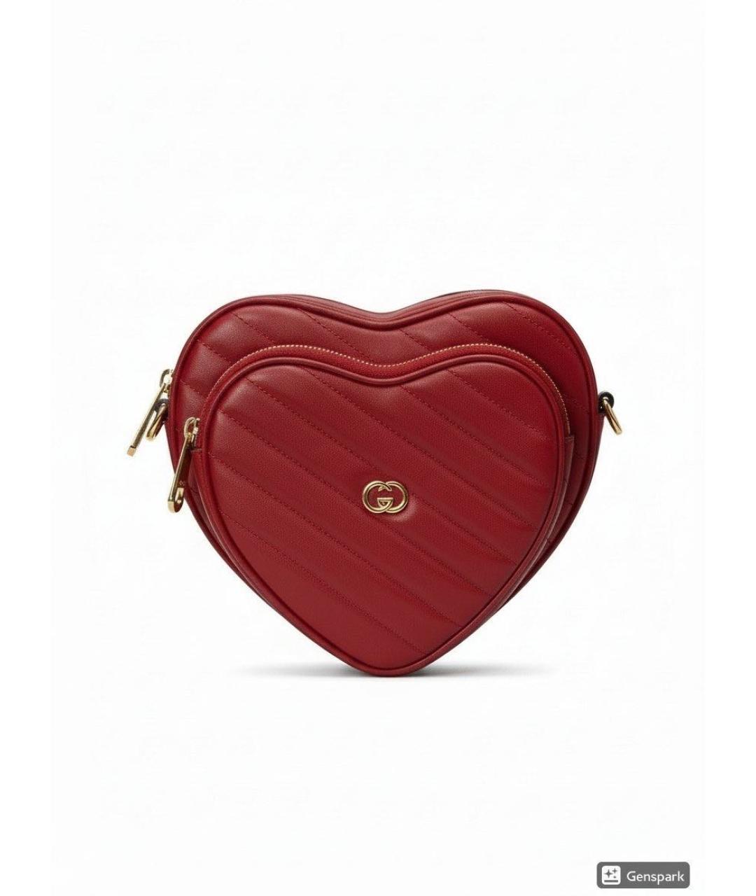 GUCCI Красная кожаная сумка через плечо, фото 5