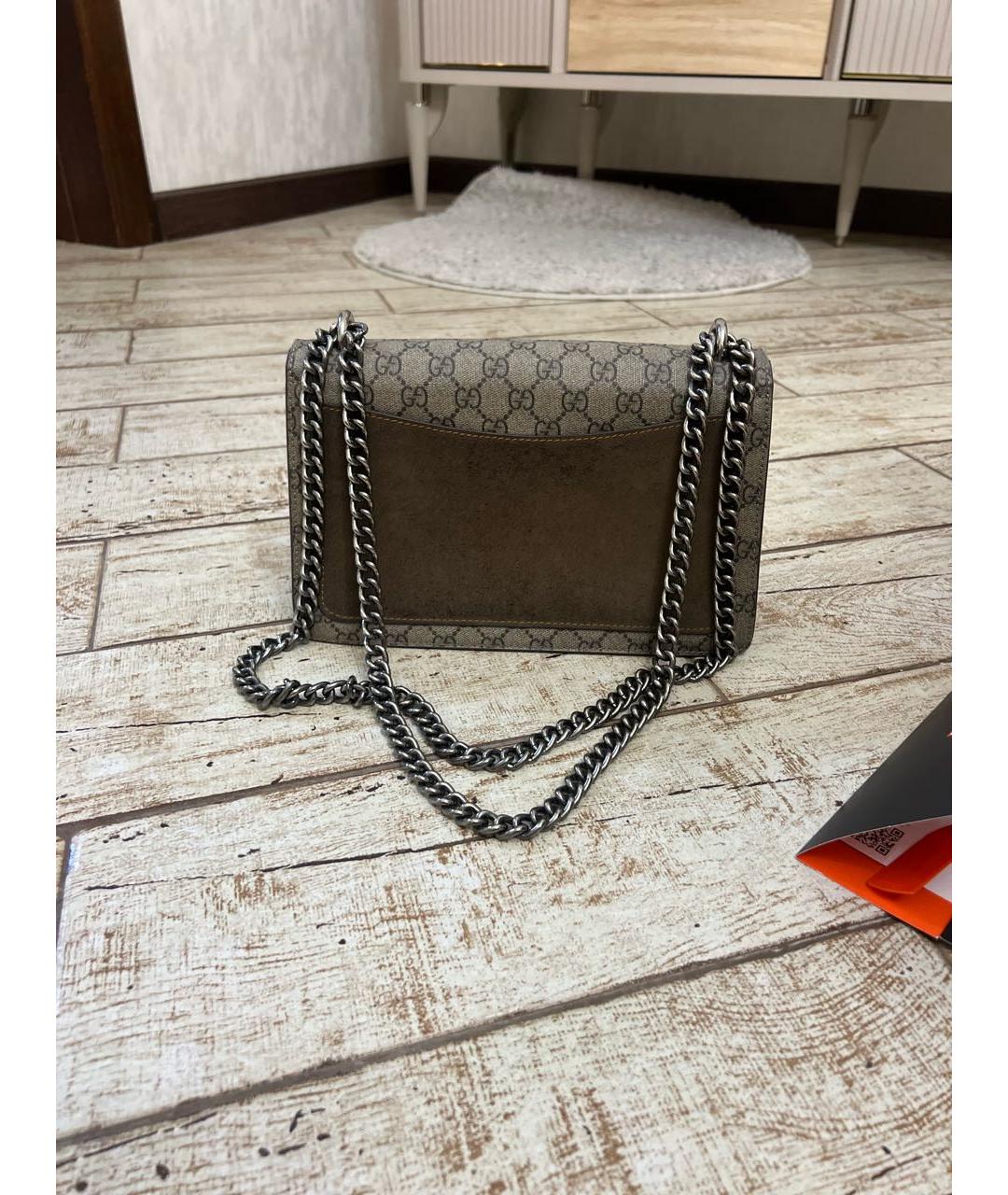 GUCCI Бежевая кожаная сумка через плечо, фото 3