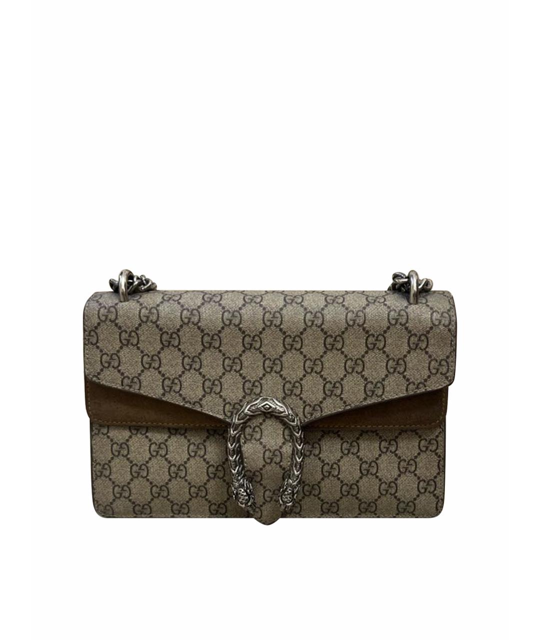 GUCCI Бежевая кожаная сумка через плечо, фото 1