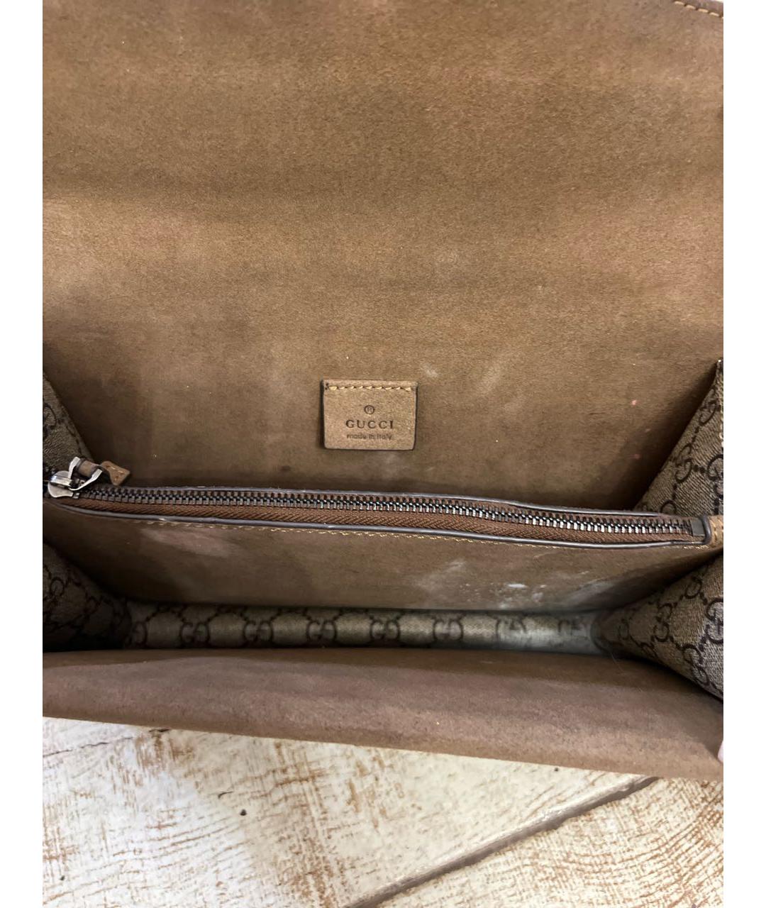 GUCCI Бежевая кожаная сумка через плечо, фото 4