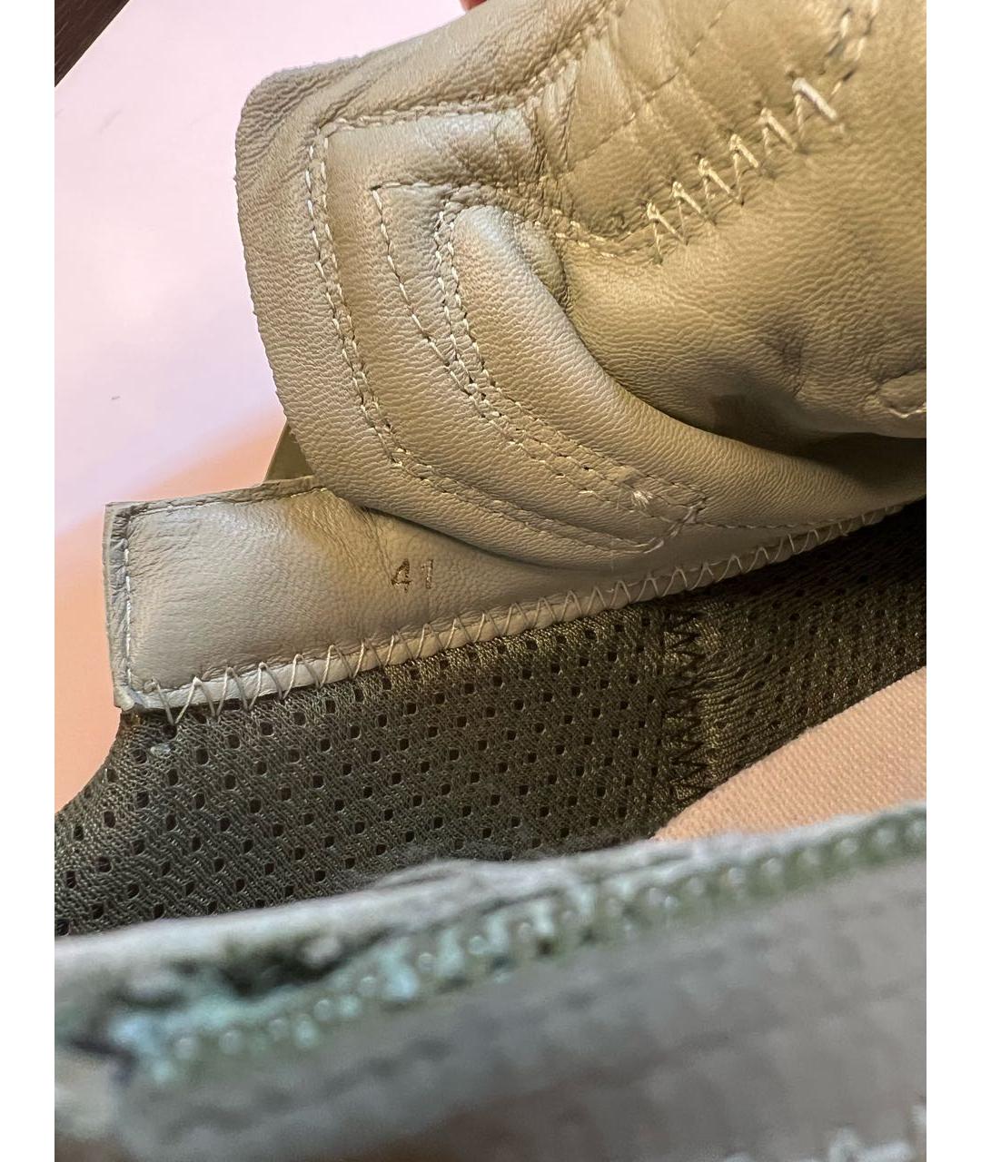 FENDI Салатовые кожаные кроссовки, фото 7