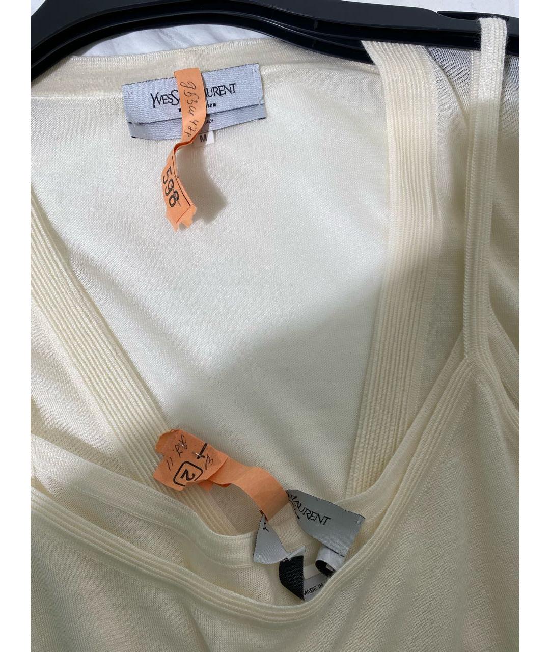 SAINT LAURENT Белый кашемировый кардиган, фото 6