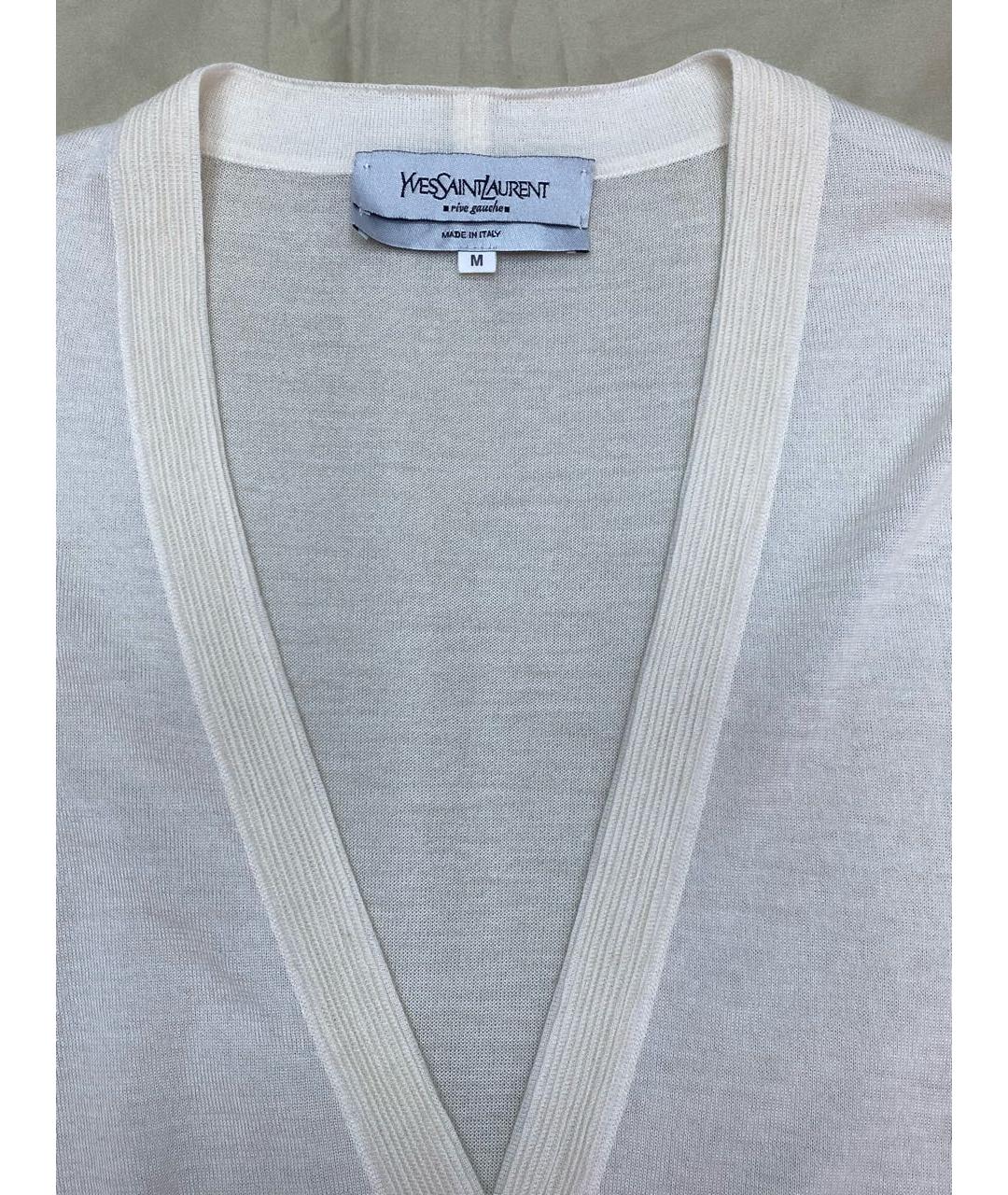 SAINT LAURENT Белый кашемировый кардиган, фото 3