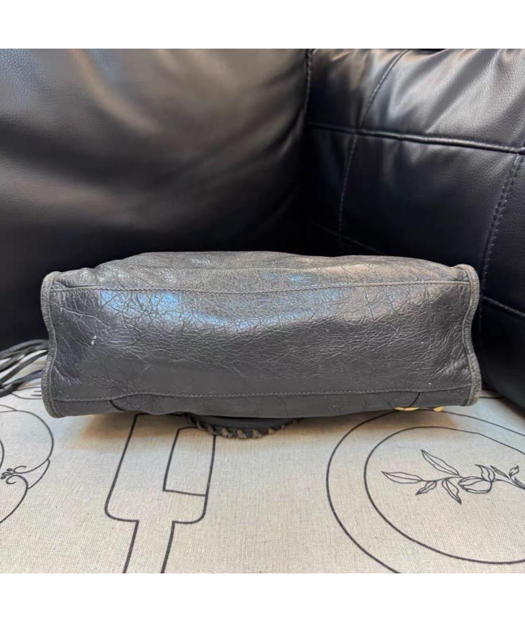 BALENCIAGA Черная кожаная сумка тоут, фото 6