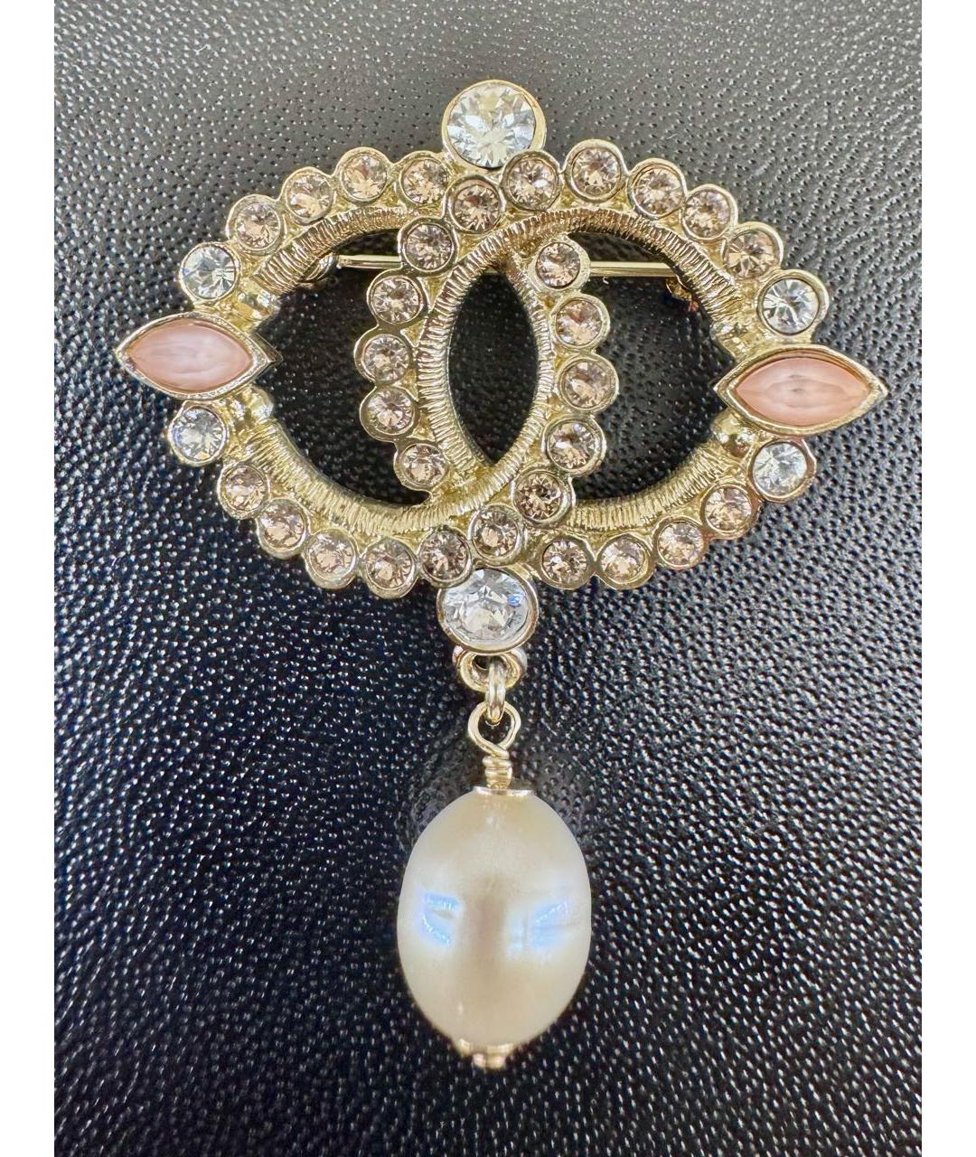 CHANEL Золотая металлическая булавка / брошь, фото 8