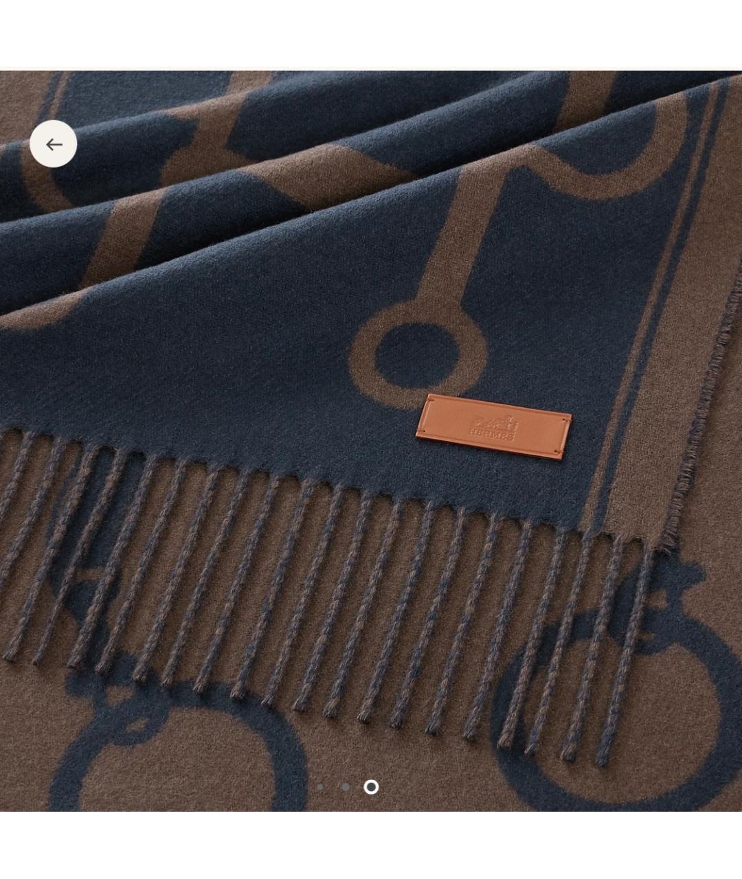 HERMES Темно-синий кашемировый шарф, фото 2