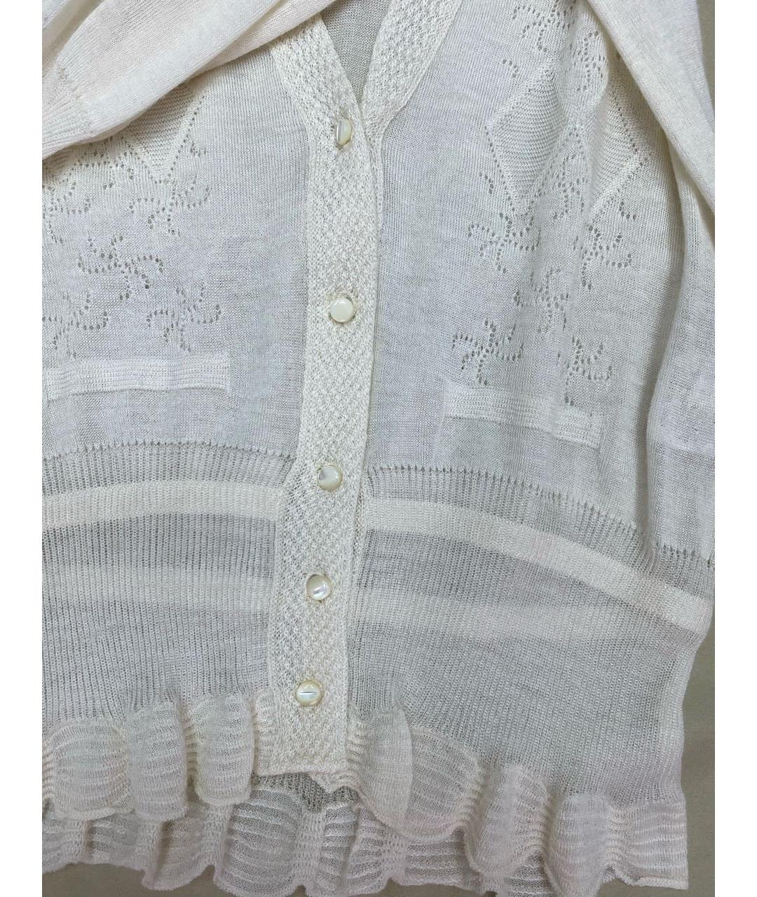 SAINT LAURENT Белый кашемировый кардиган, фото 4