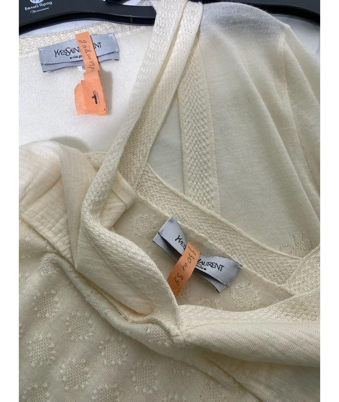 SAINT LAURENT Белый кашемировый кардиган, фото 7