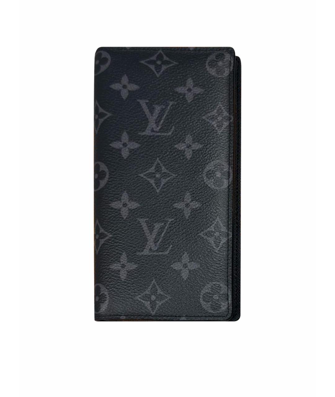 LOUIS VUITTON Черный кожаный кошелек, фото 1