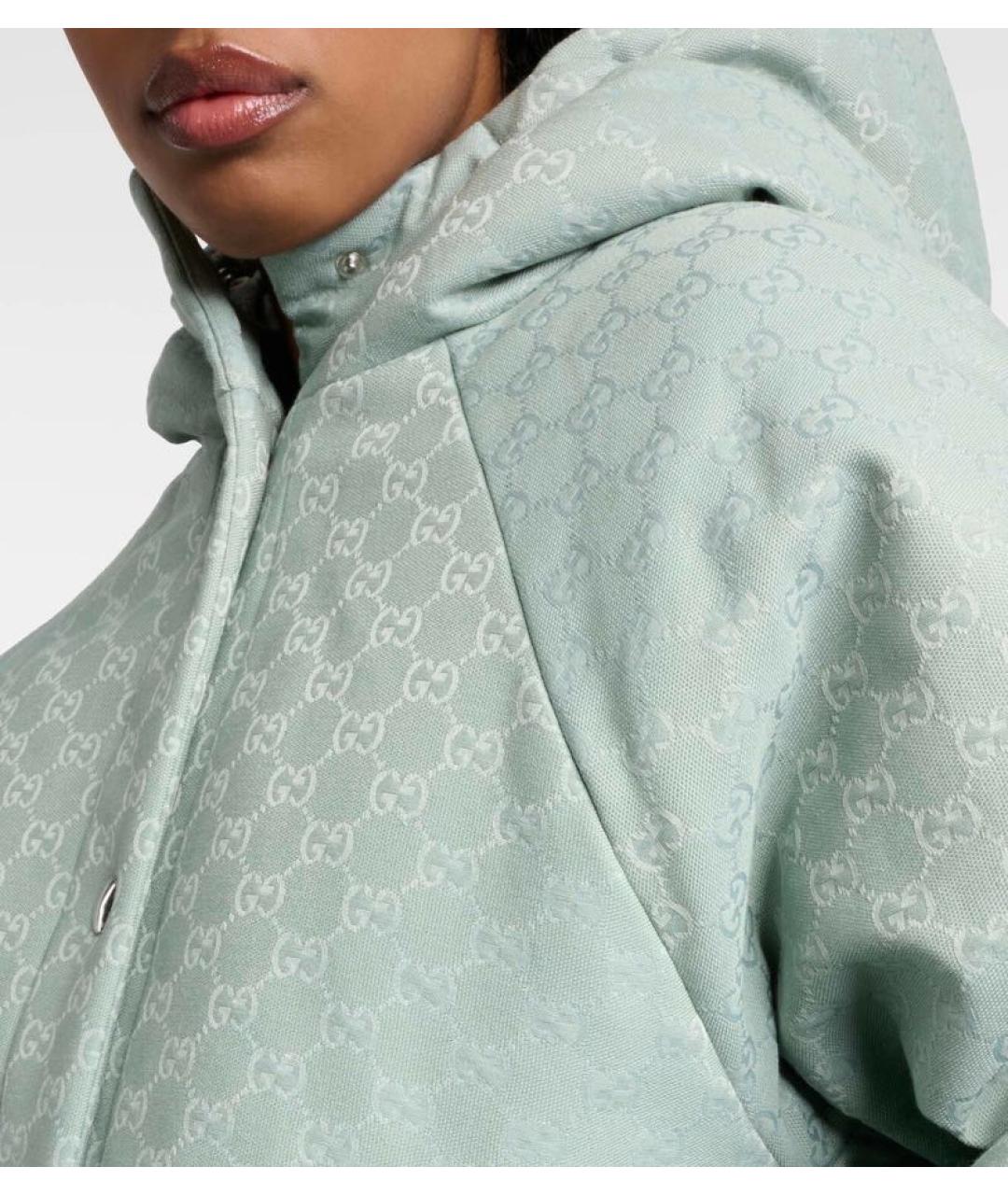 GUCCI Бирюзовый хлопковый пуховик, фото 3