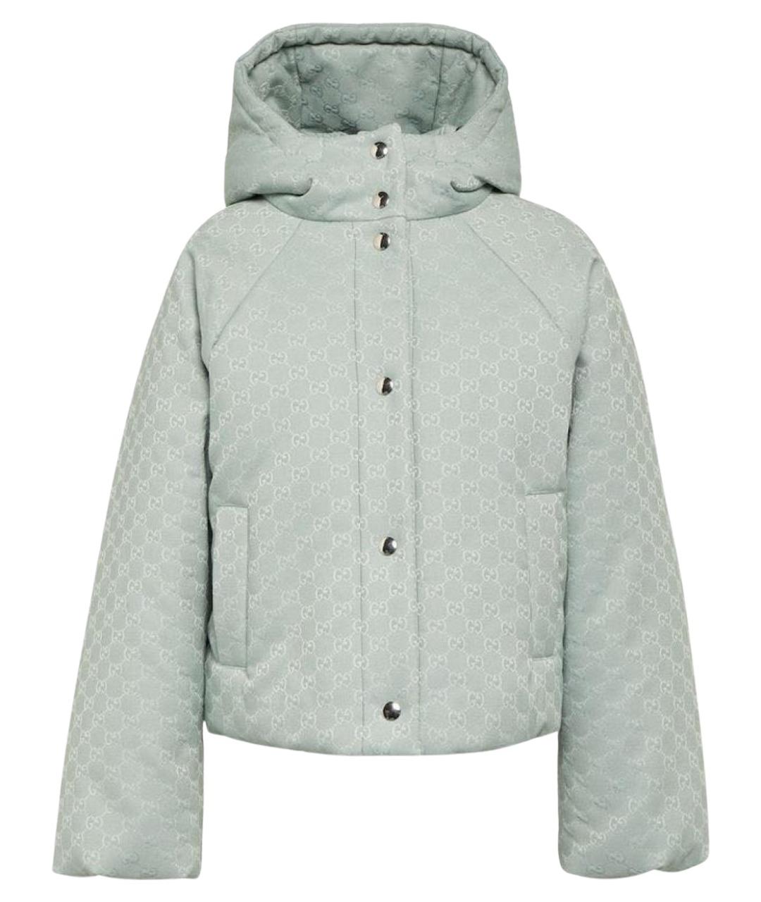 GUCCI Бирюзовый хлопковый пуховик, фото 1