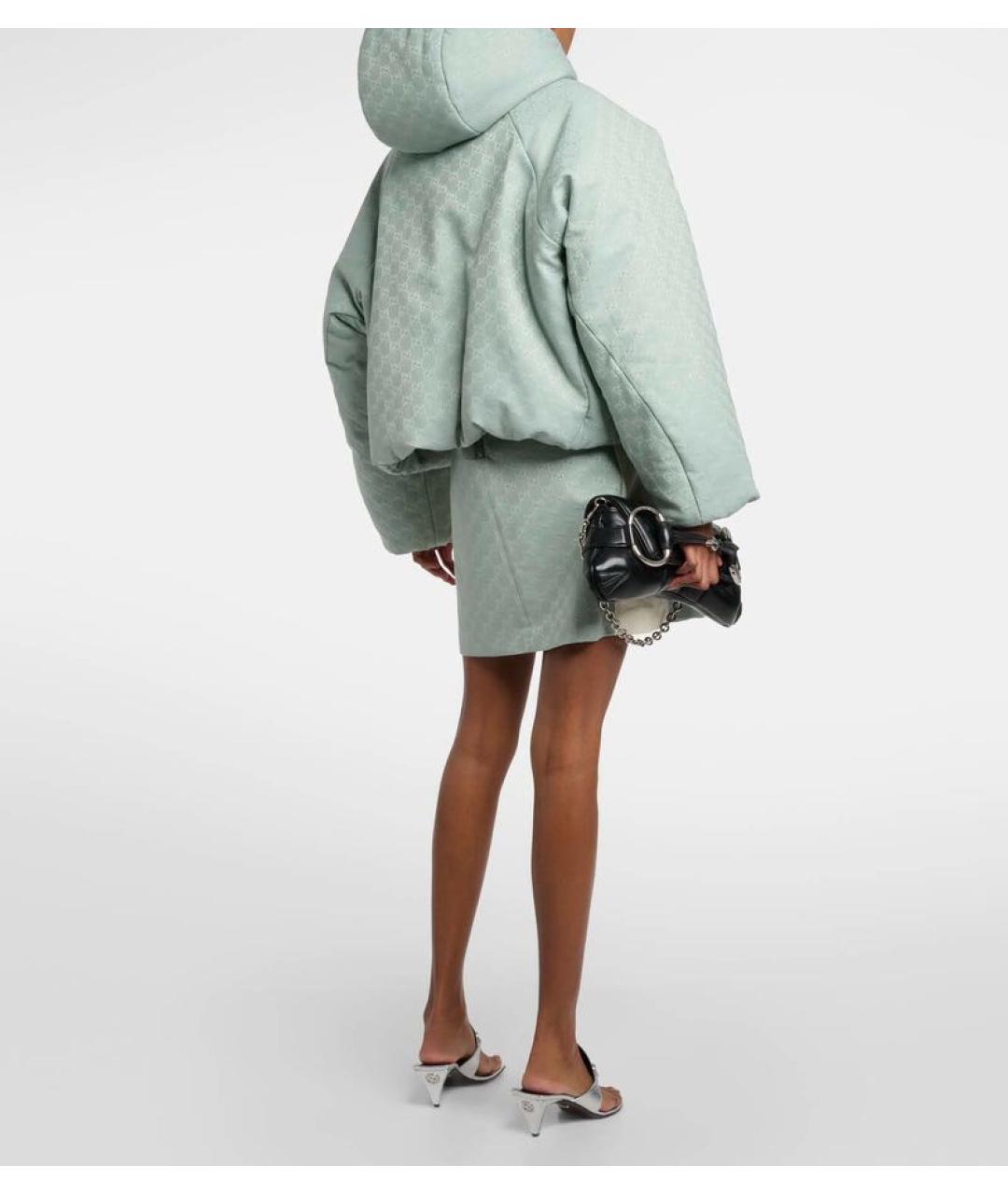 GUCCI Бирюзовый хлопковый пуховик, фото 2
