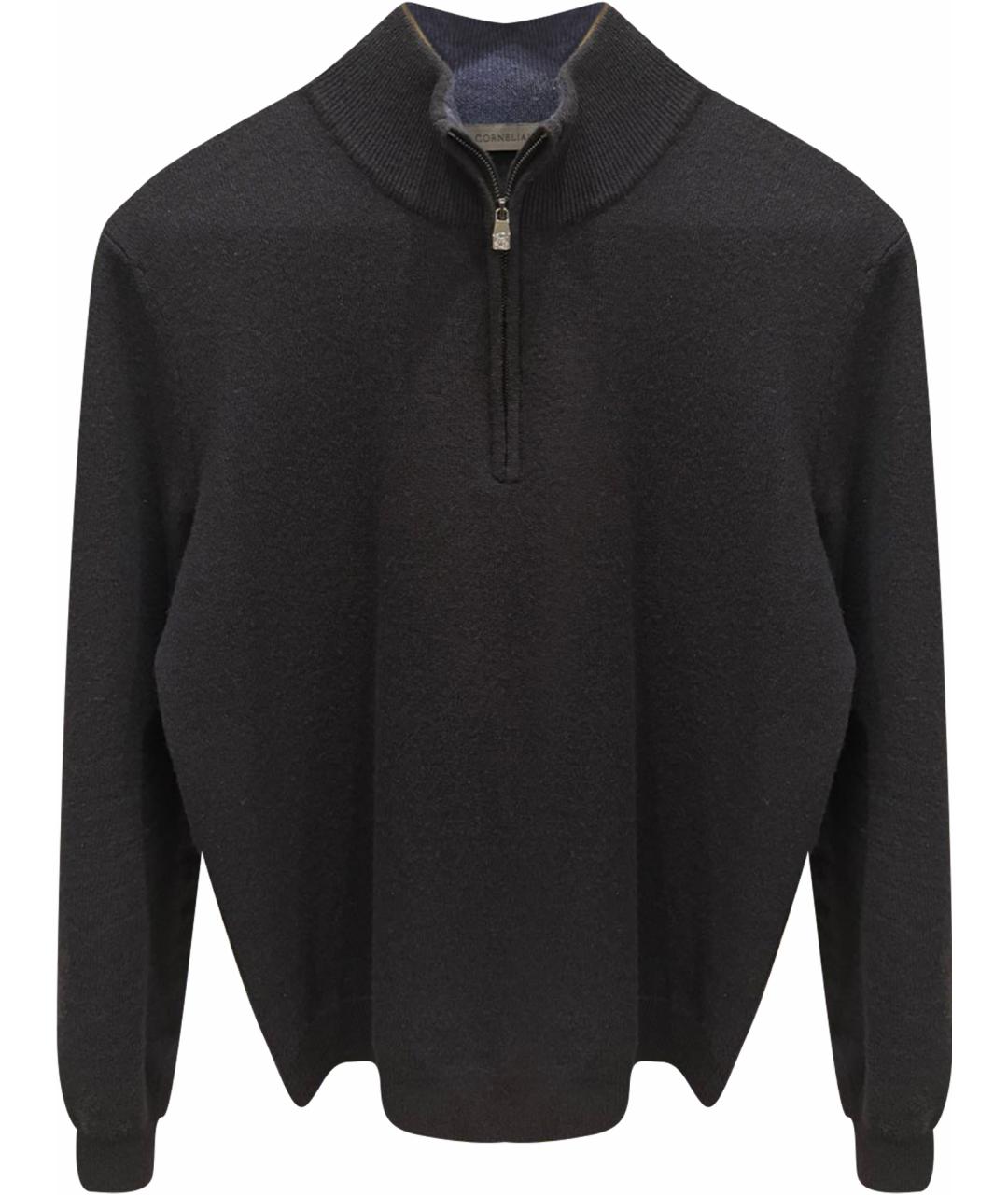 CORNELIANI Темно-синий шерстяной джемпер / свитер, фото 1