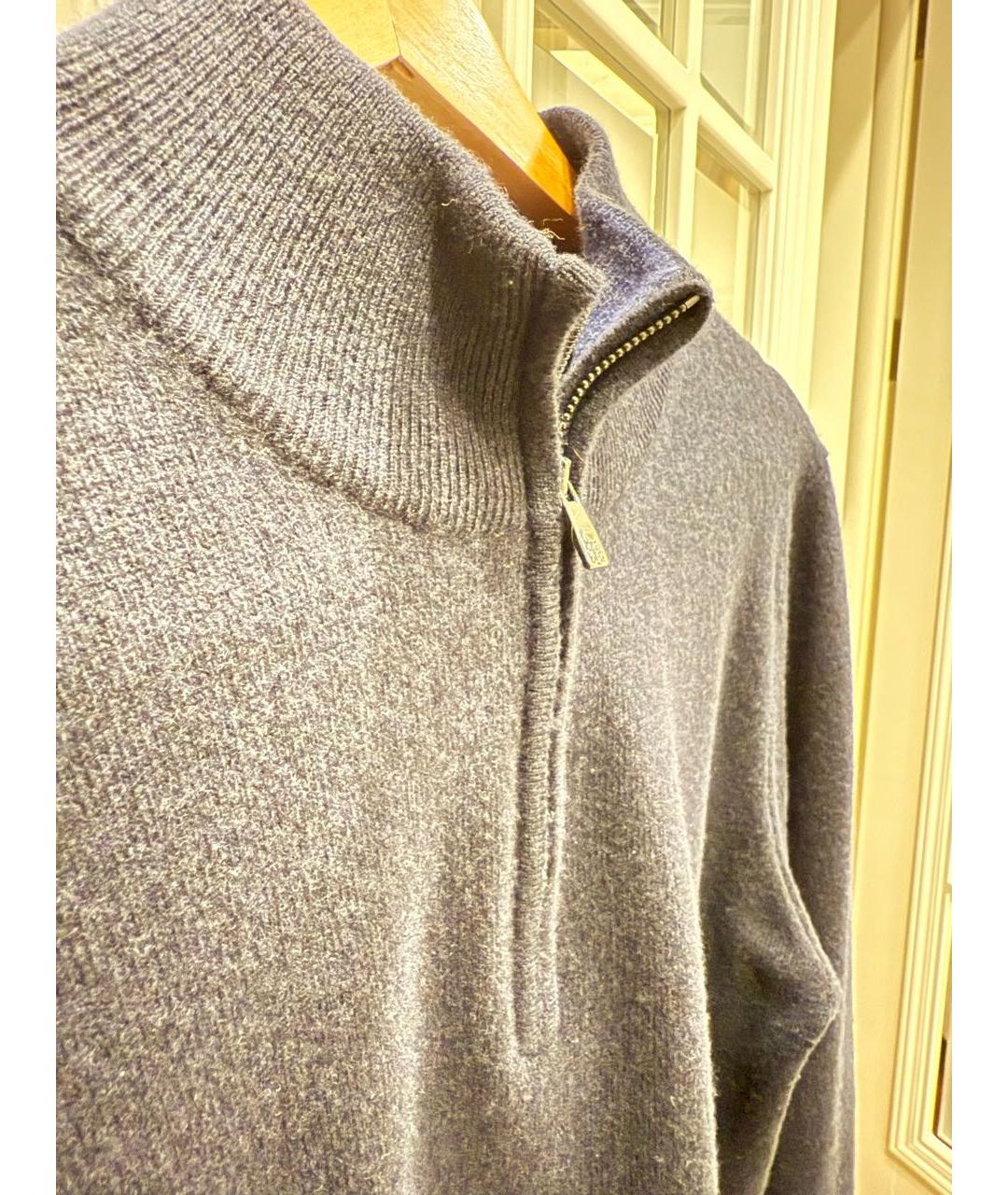 CORNELIANI Темно-синий шерстяной джемпер / свитер, фото 4